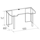 Стол компьютерный Aurelio 84, 1350×800×747 мм, цвет белый/блеквуд сатиновый - Фото 2