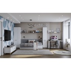 Стол компьютерный Aurelio 84, 1350×800×747 мм, цвет белый/блеквуд сатиновый - Фото 3