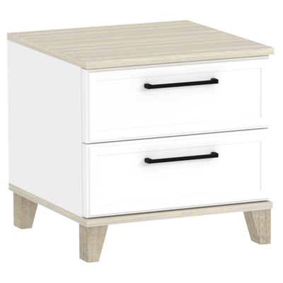 Тумба прикроватная Aurelio 41, 450×455×443 мм, цвет белый/блеквуд сатиновый