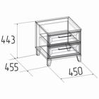 Тумба прикроватная Aurelio 41, 450×455×443 мм, цвет белый / блеквуд сатиновый - Фото 3