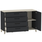 Комод напольный для спальни Aurelio 455, на ножках, 4 ящика, 1 дверь, 1200×455×777 мм, цвет антрацит/блеквуд сатиновый - Фото 2