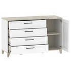 Комод напольный для спальни Aurelio 455, на ножках, 4 ящика, 1 дверь, 1200×455×777 мм, цвет белый/блеквуд сатиновый - Фото 2