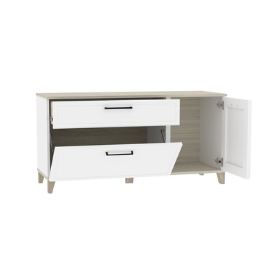 Тумба под ТВ Aurelio 33, 1200×455×607 мм, цвет белый/блеквуд сатиновый