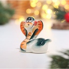 Новый год.Сувенир «Змея Маруся»,  керамика, гжель, зеленый 4,5×5 см - фото 27210416