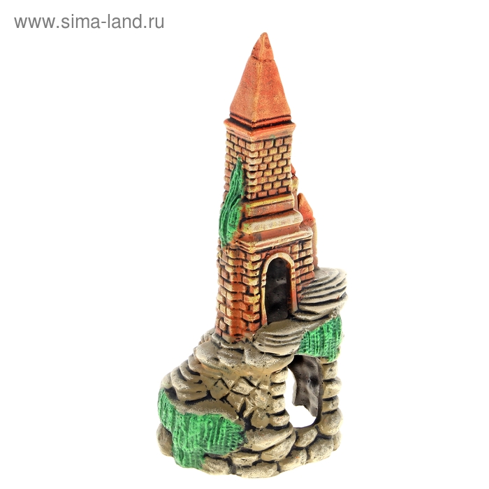 Грот для аквариума, Замок высокий с башней, К-53 - Фото 1