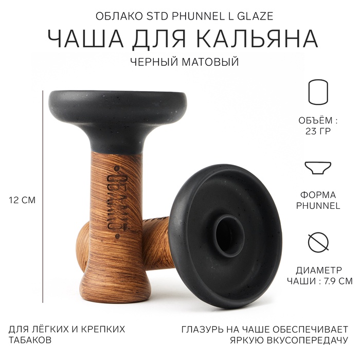 

Чаша ОБЛАКО STD Phunnel L Glaze, черный матовый