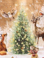 Подарочные пакеты новогодние крафт «Сказка», 26?32?12 см, Набор 5 шт. (комплект 4 шт) - фото 42063092