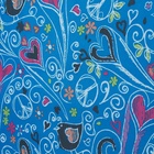 УЦЕНКА Ткань из полиэстера «Сердца», ширина 150 см, рулон 50±1 м, синяя - Фото 2