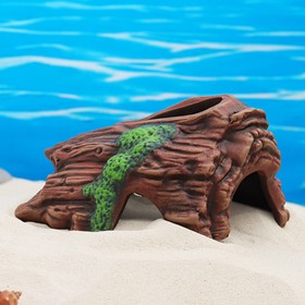Декор для аквариума "Коряжка с мхом", керамический, 23 х 14 х 10 см
