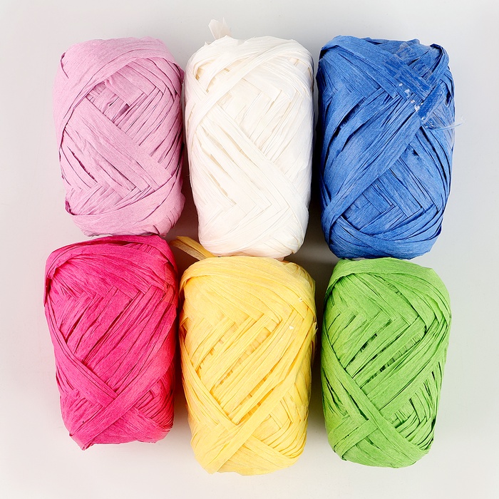 Лента для воздушных шаров, рафия, набор 6 шт. - Фото 1