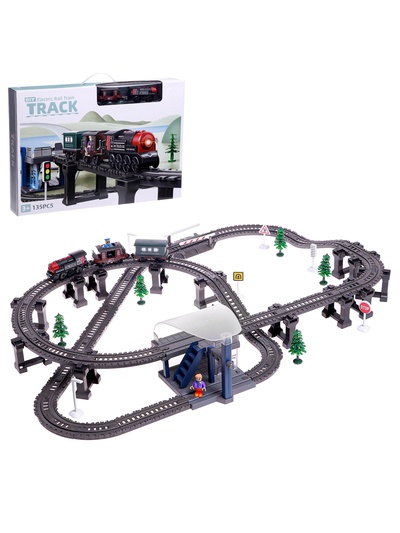 Железная дорога «Ретро», работает от батареек, световые и звуковые эффекты, детская