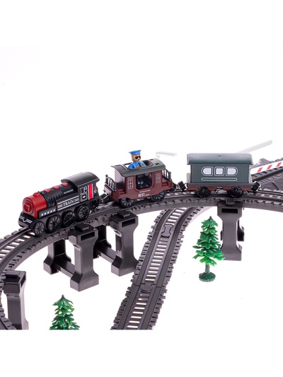 Железная дорога «Ретро», работает от батареек, световые и звуковые эффекты, детская