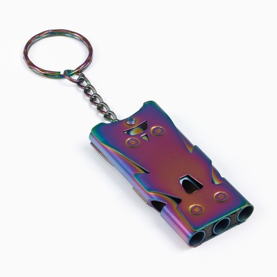 Свисток для выживания высокочастотный, до 150 дБ, металл, брелок для ключей на кольце, 6 см