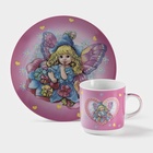 УЦЕНКА Набор детской посуды «Дюймовочка», 2 предмета: кружка 230 мл, тарелка - Фото 1