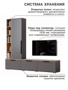 Гостиная «Селеста», 2006×370×1862 мм, цвет графит/дуб вотан - Фото 3