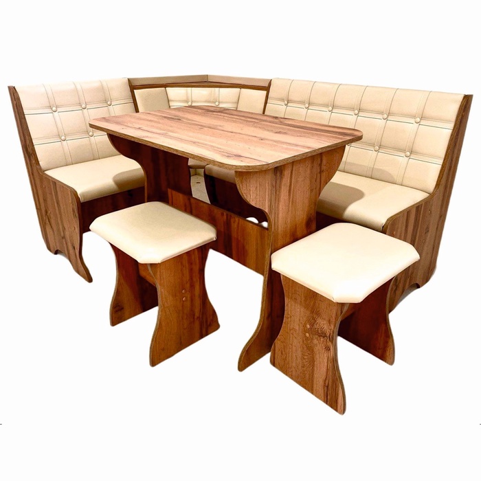 Кухонный уголок «КУ-19/1/4М», со столом, с табуретами, цвет дуб вотан - Фото 1