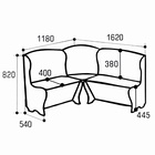 Кухонный уголок «КУ-19/1/4М», со столом, с табуретами, цвет дуб вотан - Фото 3