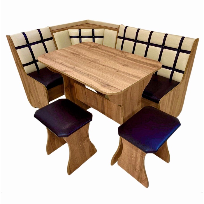 Кухонный уголок «КУ-19 Л/4М», со столом, с табуретами, цвет дуб вотан - Фото 1