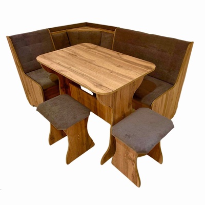 Кухонный уголок «КУ-1 Л/4М», со столом, с табуретами, цвет дуб вотан Т-5