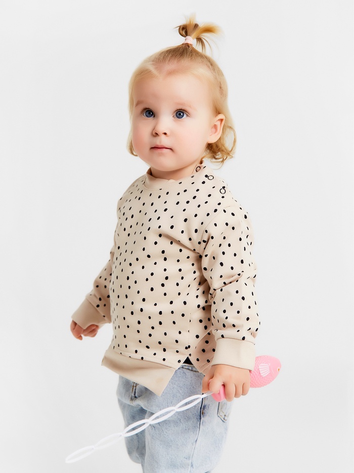 Джемпер для девочки «Крошка Я. Киса», рост 62-68 см, бежевый - Фото 1