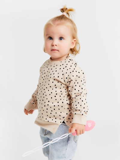 Джемпер Крошка Я "Киса", рост 80-86 см, бежевый