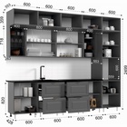 Кухонный гарнитур трёхуровневый в потолок «Престиж», с столешницей, 3000 мм, цвет графит/графит софт/прайм орех - Фото 2