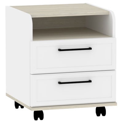 Тумба офисная Aurelio 94, 450×450×535 мм, цвет белый/блеквуд сатиновый