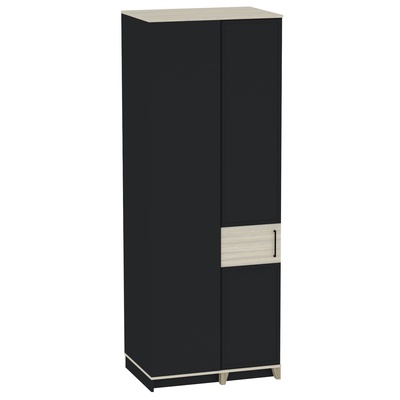 Шкаф угловой Aurelio 156, левый, 855×600×2308 мм, цвет антрацит/блеквуд сатиновый