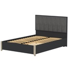 Двуспальная кровать Люкс Aurelio 308, 1400×2000 мм, цвет антрацит / блеквуд сатиновый - Фото 2