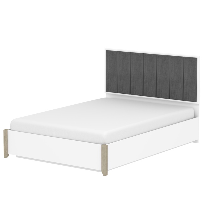 Двуспальная кровать Люкс Aurelio 308, 1400×2000 мм, цвет белый / блеквуд сатиновый - Фото 1