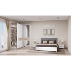 Шкаф для одежды и белья Aurelio 444, 1200×600×2308мм мм, цвет белый / блеквуд сатиновый - фото 14642900