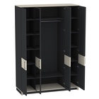 Шкаф для одежды и белья Aurelio 555, 1600×600×2308 мм, цвет антрацит / блеквуд сатиновый - фото 14633728