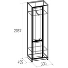 Шкаф для одежды Aurelio 12, 600×455×2057 мм, цвет антрацит/блеквуд сатиновый - Фото 3