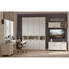 Шкаф навесной Aurelio 15, 1200×355×362 мм, цвет белый / блеквуд сатиновый - Фото 4
