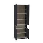 Шкаф для книг Aurelio 18, 800×450×2308 мм, цвет антрацит / блеквуд сатиновый - Фото 2