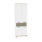 Шкаф для книг Aurelio 18, 800×450×2308 мм, цвет белый / блеквуд сатиновый - фото 14642912