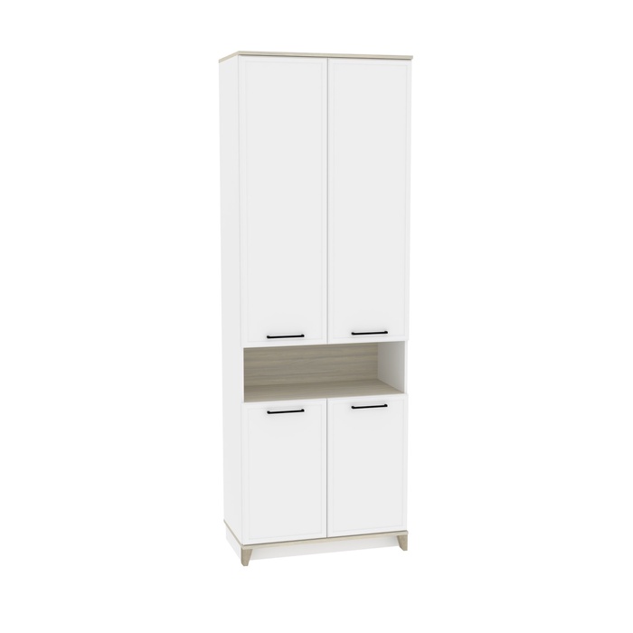 Шкаф для книг Aurelio 18, 800×450×2308 мм, цвет белый / блеквуд сатиновый - Фото 1