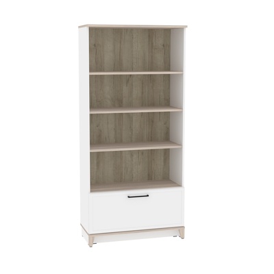 Шкаф - стеллаж Aurelio 2, 800×355×1727 мм, цвет белый/блеквуд сатиновый