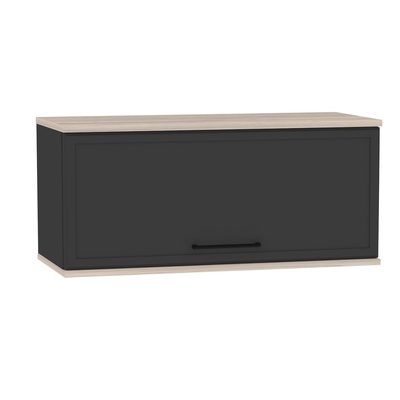 Шкаф навесной Aurelio 4, 800×355×362 мм, цвет антрацит/блеквуд сатиновый