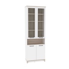 Шкаф для книг Aurelio 7, 800×355×2308 мм, цвет белый / блеквуд сатиновый - фото 14643004