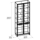 Шкаф для книг Aurelio 8, 800×355×2057 мм, цвет белый/блеквуд сатиновый - Фото 3