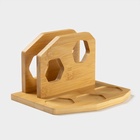 УЦЕНКА Набор для специй на деревянной подставке BellaTenero, 4 предмета: солонка 75 мл, перечница 75 мл, салфетница, ёмкость для зубочисток, цвет белый - Фото 12