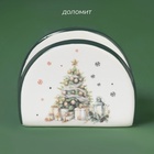 Салфетница новогодняя Доляна «Приближение чуда», 9.5×4.5×7 см, доломит, белая - Фото 2