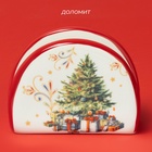 Салфетница новогодняя Доляна «Волшебное дерево», 9.5×4.5×7 см, доломит, белая, красная - Фото 2