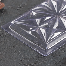 Форма для шоколада «Цветы», пластик, 20.5×10.5×1.5 см, прозрачная