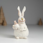 Фигурка полистоун «Кролик белый толстячок с крольчонком на лапах», 5.5×5.5×11.5 см - Фото 1
