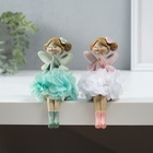 Фигурка настольная полистоун «Девочка в платье из цветочков в гольфах сидит», на полку, 8×6×14 см, МИКС - Фото 1