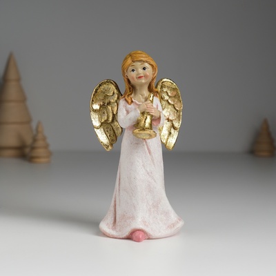 Фигурка полистоун «Ангел музыкант в розовом платье», 6.5×4.5×13 см, МИКС