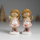 Фигурка полистоун «Ангелочек в розовом платье и фартуке», 4.5×3.5×9.5 см, МИКС - Фото 1