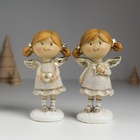 Фигурка полистоун «Ангелочек с хвостиками, в сером платье», 6.5×4.5×12 см, МИКС - Фото 1